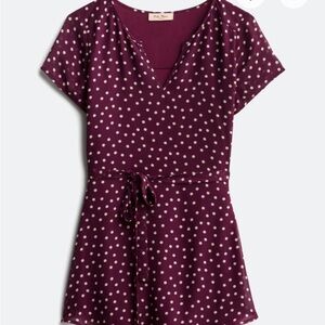 Full Moon Maternity Purple Polka Dot Top